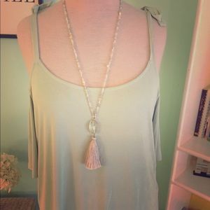 Seafoam Green Cold Shoulder Top